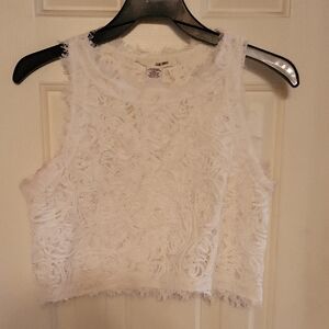 Sans Souci White Lace Crop Top